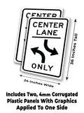 Center Lane Left or Right Turn A-Frame Signs, Decals, or Panels