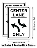 Center Lane Left or Right Turn A-Frame Signs, Decals, or Panels