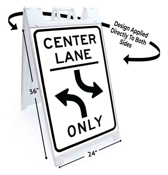 Center Lane Left or Right Turn A-Frame Signs, Decals, or Panels