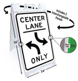 Center Lane Left or Right Turn A-Frame Signs, Decals, or Panels
