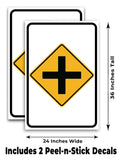 Cross Road Ahead A-Frame Signs, Decals, or Panels