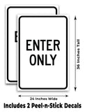 Enter Only A-Frame Signs, Decals, or Panels