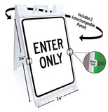 Enter Only A-Frame Signs, Decals, or Panels