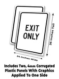 Exit Only A-Frame Signs, Decals, or Panels