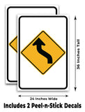 Left Reverse Curve A-Frame Signs, Decals, or Panels