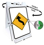 Left Reverse Curve A-Frame Signs, Decals, or Panels