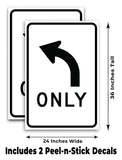 Left Turn Only A-Frame Signs, Decals, or Panels
