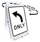 Left Turn Only A-Frame Signs, Decals, or Panels