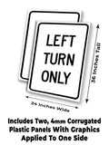 Left Turn Only A-Frame Signs, Decals, or Panels