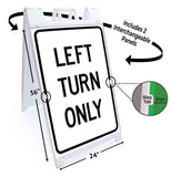 Left Turn Only A-Frame Signs, Decals, or Panels