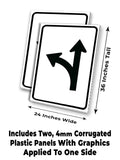 Left Turn or Straight A-Frame Signs, Decals, or Panels
