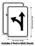 Left Turn or Straight A-Frame Signs, Decals, or Panels