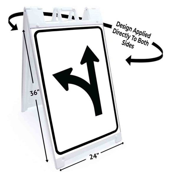 Left Turn or Straight A-Frame Signs, Decals, or Panels