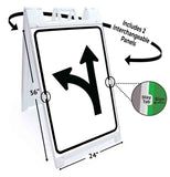 Left Turn or Straight A-Frame Signs, Decals, or Panels