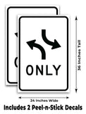 Left Or Right Turn Only A-Frame Signs, Decals, or Panels