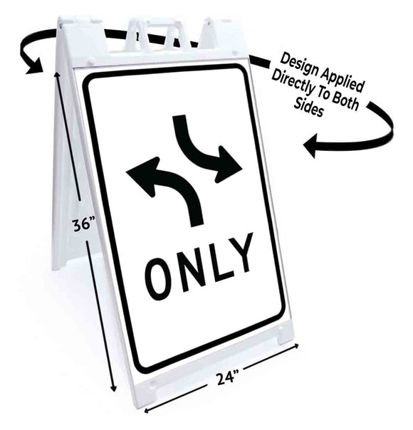Left Or Right Turn Only A-Frame Signs, Decals, or Panels