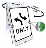 Left Or Right Turn Only A-Frame Signs, Decals, or Panels