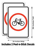 No Bicycles A-Frame Signs, Decals, or Panels