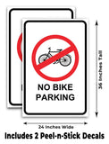 No Bike Parking A-Frame Signs, Decals, or Panels