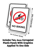 No Biking A-Frame Signs, Decals, or Panels