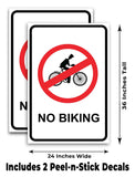 No Biking A-Frame Signs, Decals, or Panels