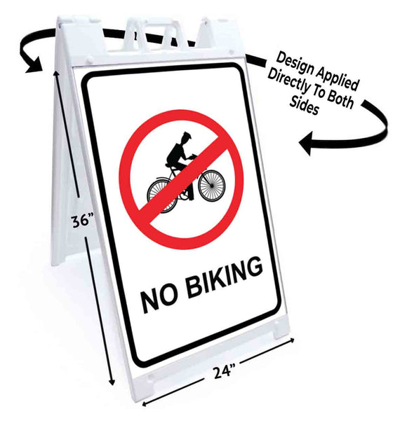 No Biking A-Frame Signs, Decals, or Panels