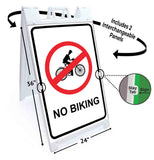 No Biking A-Frame Signs, Decals, or Panels