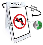 No Left Turn A-Frame Signs, Decals, or Panels