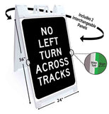 No Left Across Tracks A-Frame Signs, Decals, or Panels