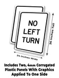 No Left Turn A-Frame Signs, Decals, or Panels