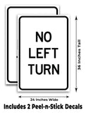 No Left Turn A-Frame Signs, Decals, or Panels