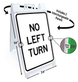 No Left Turn A-Frame Signs, Decals, or Panels
