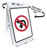No Left or U Turn A-Frame Signs, Decals, or Panels