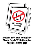 No Mobile Phones A-Frame Signs, Decals, or Panels