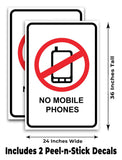 No Mobile Phones A-Frame Signs, Decals, or Panels