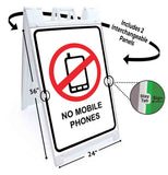 No Mobile Phones A-Frame Signs, Decals, or Panels