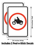 No Motorcycles A-Frame Signs, Decals, or Panels