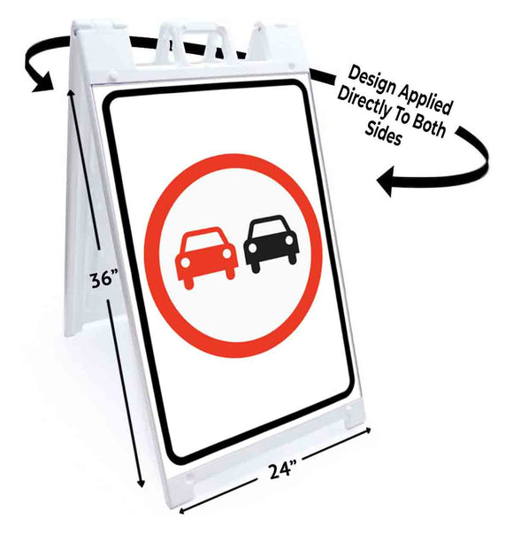 No Overtaking A-Frame Signs, Decals, or Panels