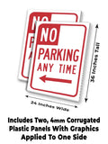No Parking Any Time A-Frame Signs, Decals, or Panels