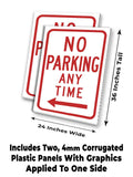 No Parking Any Time A-Frame Signs, Decals, or Panels