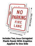 No Parking Fire Lane A-Frame Signs, Decals, or Panels