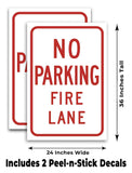 No Parking Fire Lane A-Frame Signs, Decals, or Panels