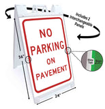 No Parking On Pavement A-Frame Signs, Decals, or Panels