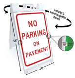 No Parking On Pavement A-Frame Signs, Decals, or Panels