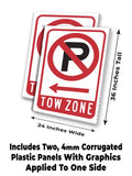 No Parking Tow Zone A-Frame Signs, Decals, or Panels
