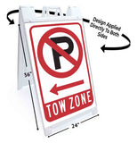 No Parking Tow Zone A-Frame Signs, Decals, or Panels