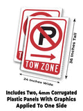 No Parking Tow Zone A-Frame Signs, Decals, or Panels