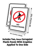 No Pedestrians A-Frame Signs, Decals, or Panels