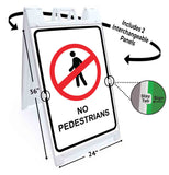 No Pedestrians A-Frame Signs, Decals, or Panels