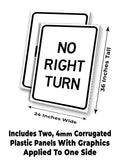No Right Turn A-Frame Signs, Decals, or Panels